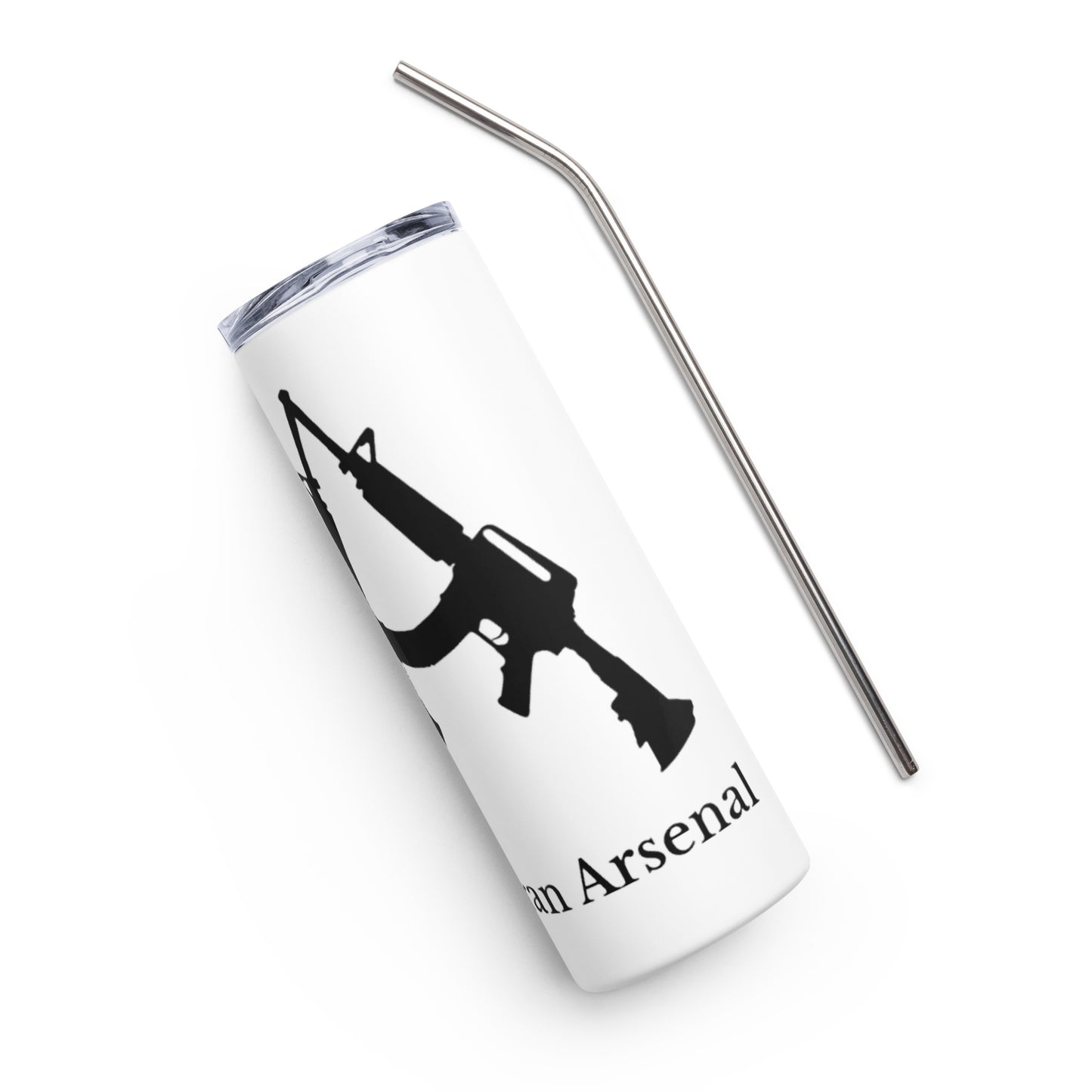 The Veteran Arsenal logo Stainless steel tumbler