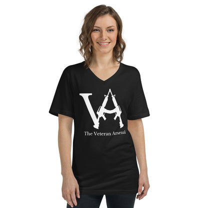 The Veteran Arsenal white logo Unisex Short Sleeve V-Neck T-Shirt