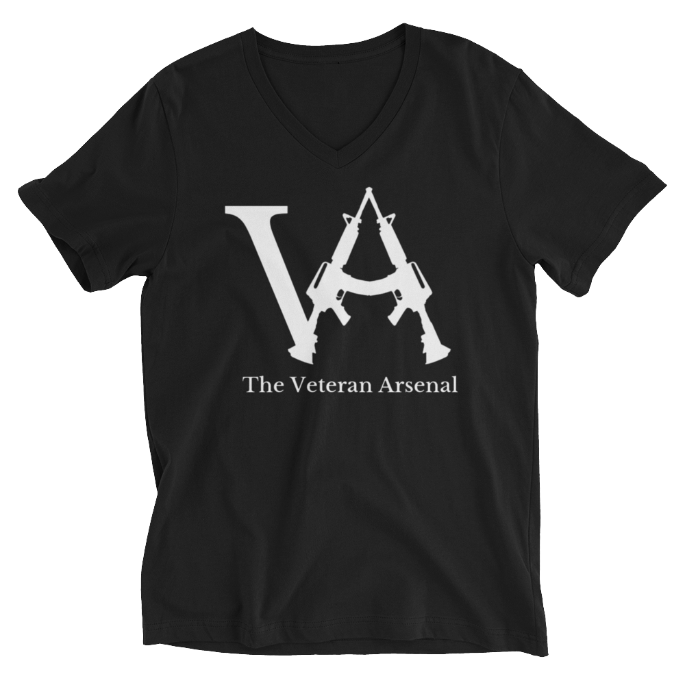 The Veteran Arsenal white logo Unisex Short Sleeve V-Neck T-Shirt